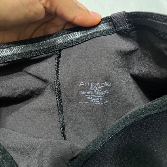 Ambrielle Black Nylon 40C Strapless Shapewear Bodysuit Firm Control Bodybriefer - Picture 4 of 8